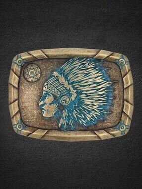 Montana Silversmiths Woven Traditions‎ Native Chief Heritage Buckle MSRP $50 New